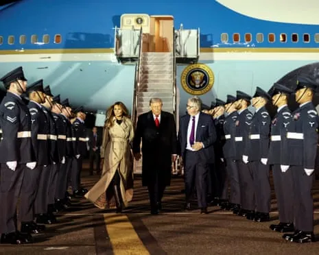 Donald Trump Touches Down in UK for Second State Visit Amid Demonstrations Assemble in Windsor